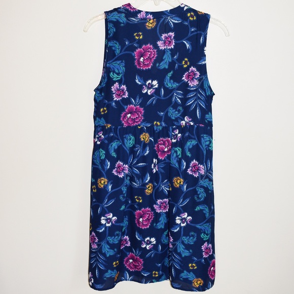 Old Navy Blue Floral Sleeveless Swing Dress - Picture 4 of 5